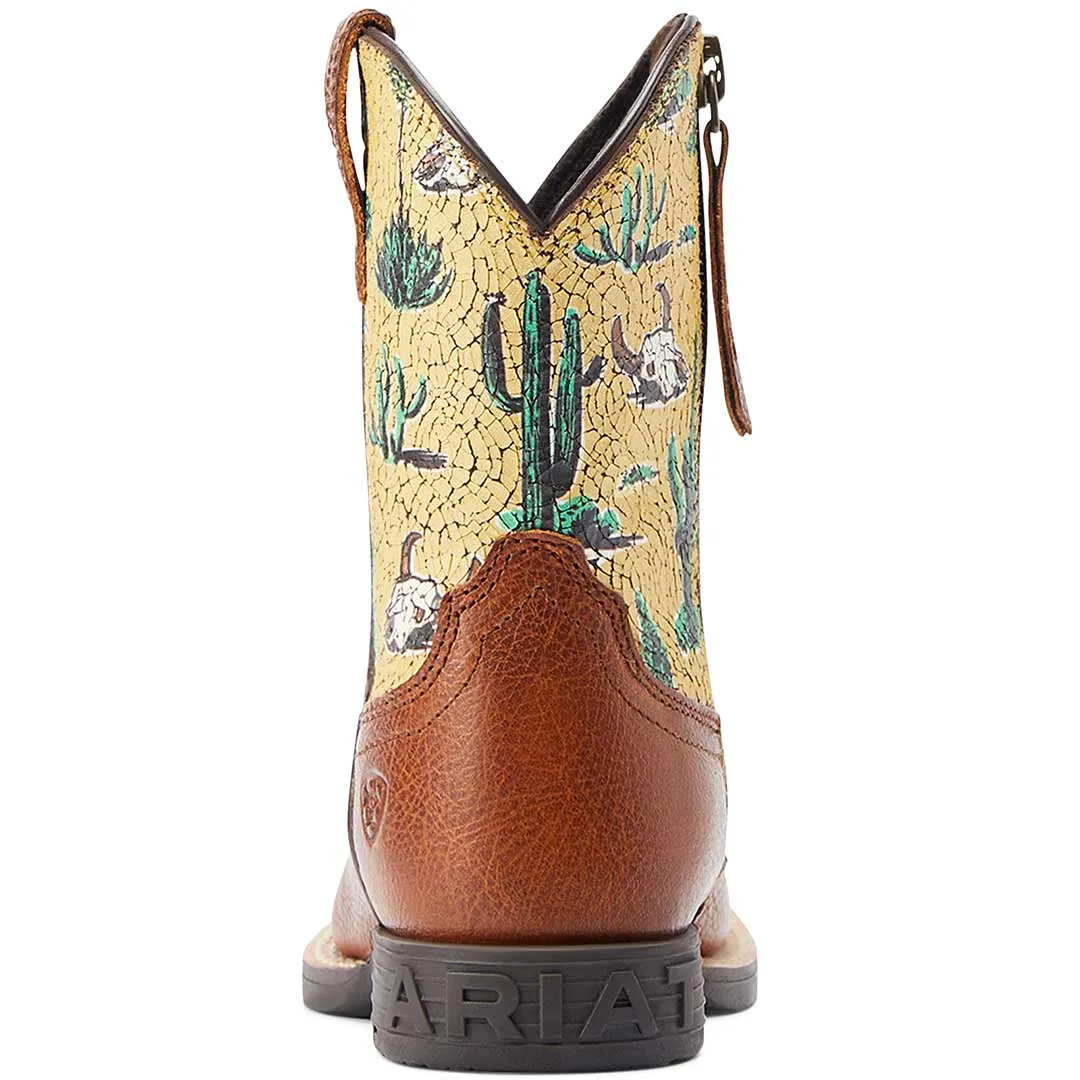 Ariat Kids' Round Up Wide Square Toe Easy Fit Cowboy Boots