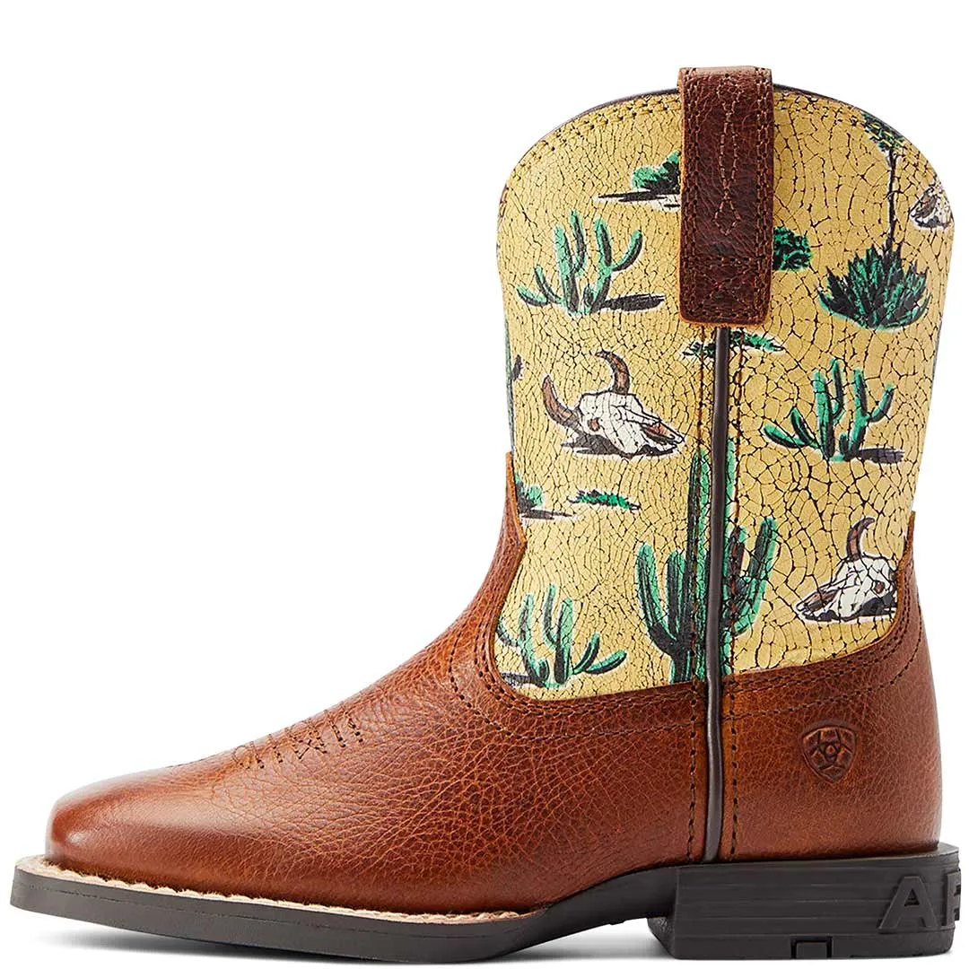 Ariat Kids' Round Up Wide Square Toe Easy Fit Cowboy Boots