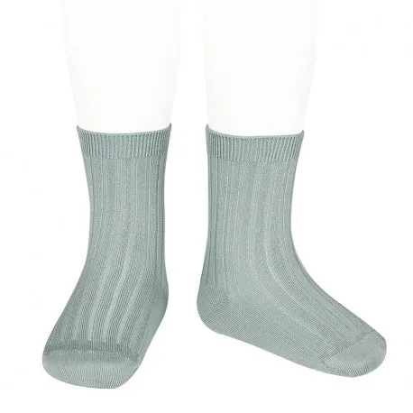 Basic rib short socks DRY GREEN