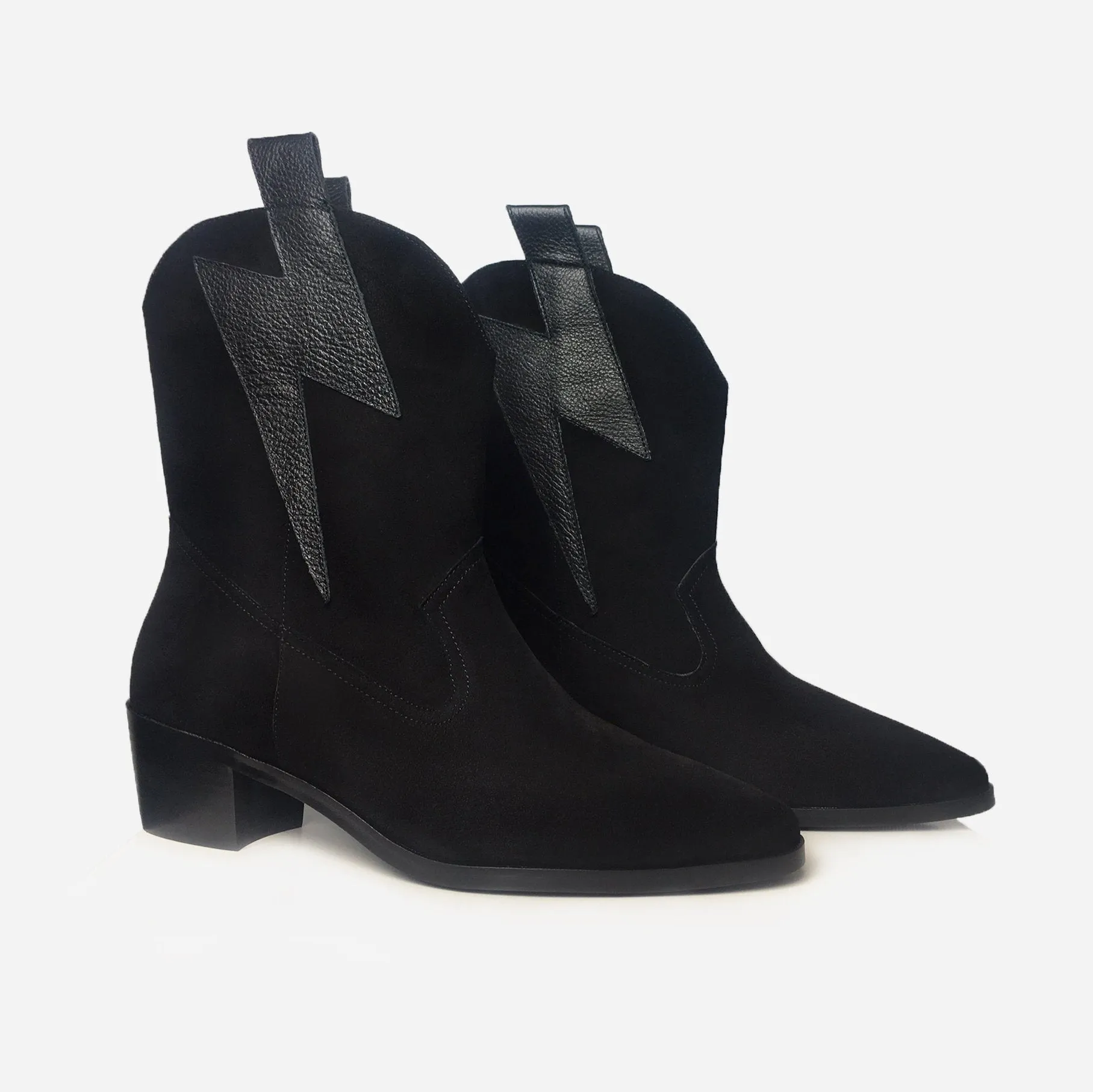 BOLT WESTERN SUEDE BLACK/BLACK - MADE TO ORDER