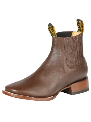 Botines Vaqueros Rodeo Clasicos de Piel Genuina para Hombre 'El General' - ID: 126606