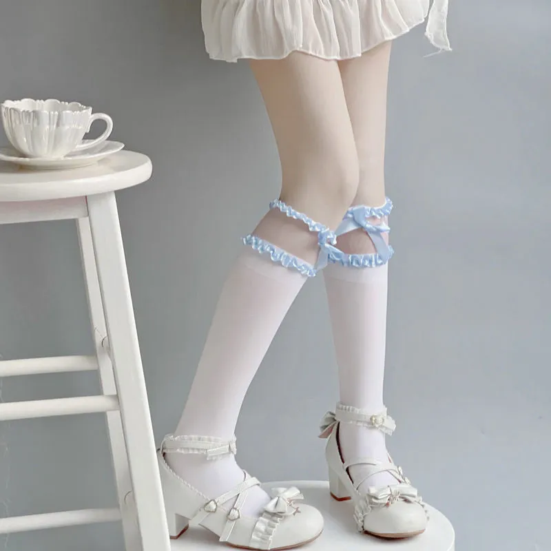 Bow Lace Lolita High Tube Socks