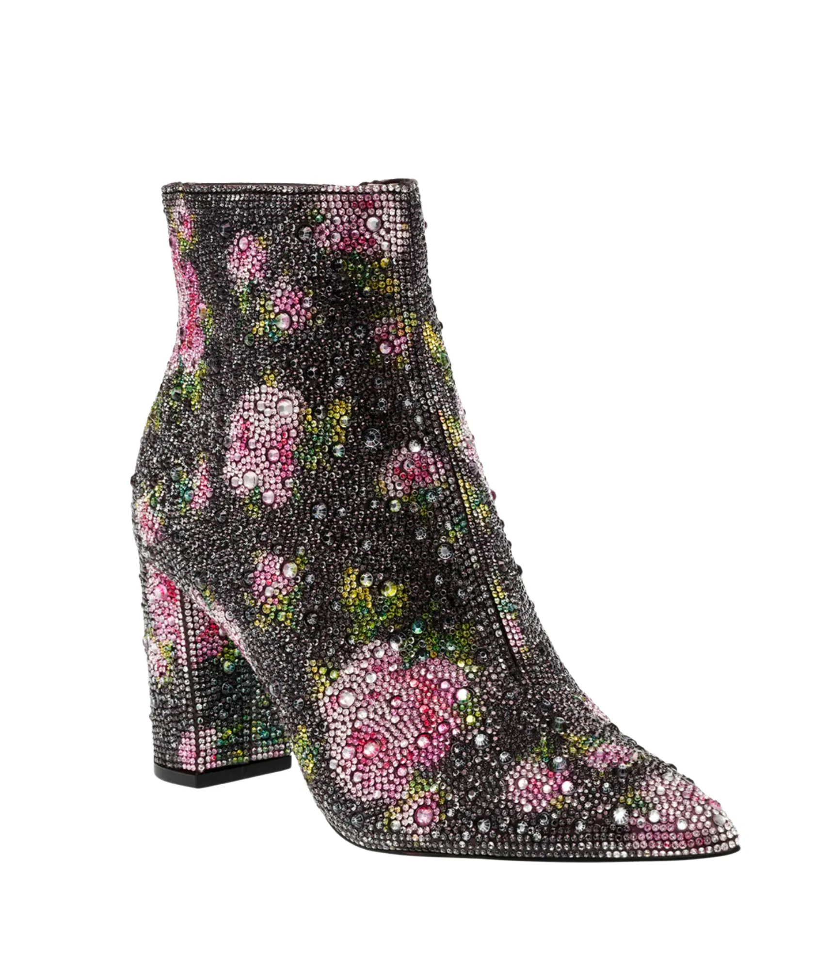 Cady Rhinestone Bootie in Black Floral