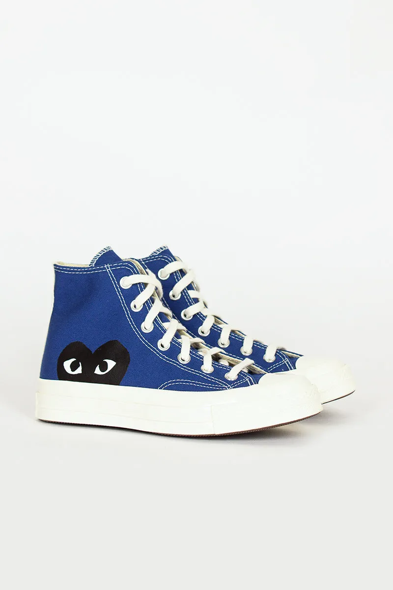 Comme Des Garons PLAY X Chuck Taylors 1970'S Hi Blue