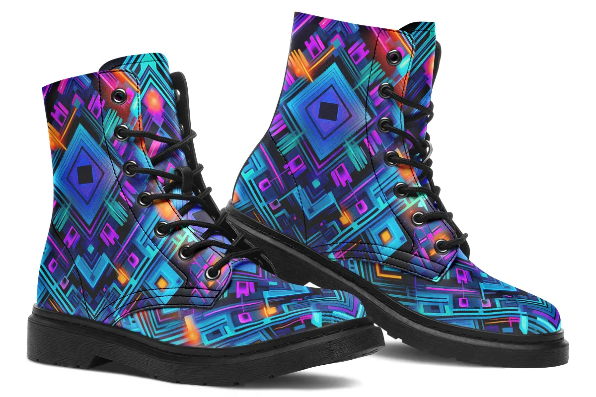 Cyan Convergence Combat Boots