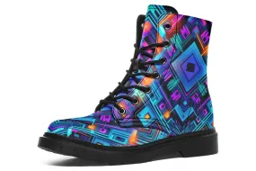 Cyan Convergence Combat Boots