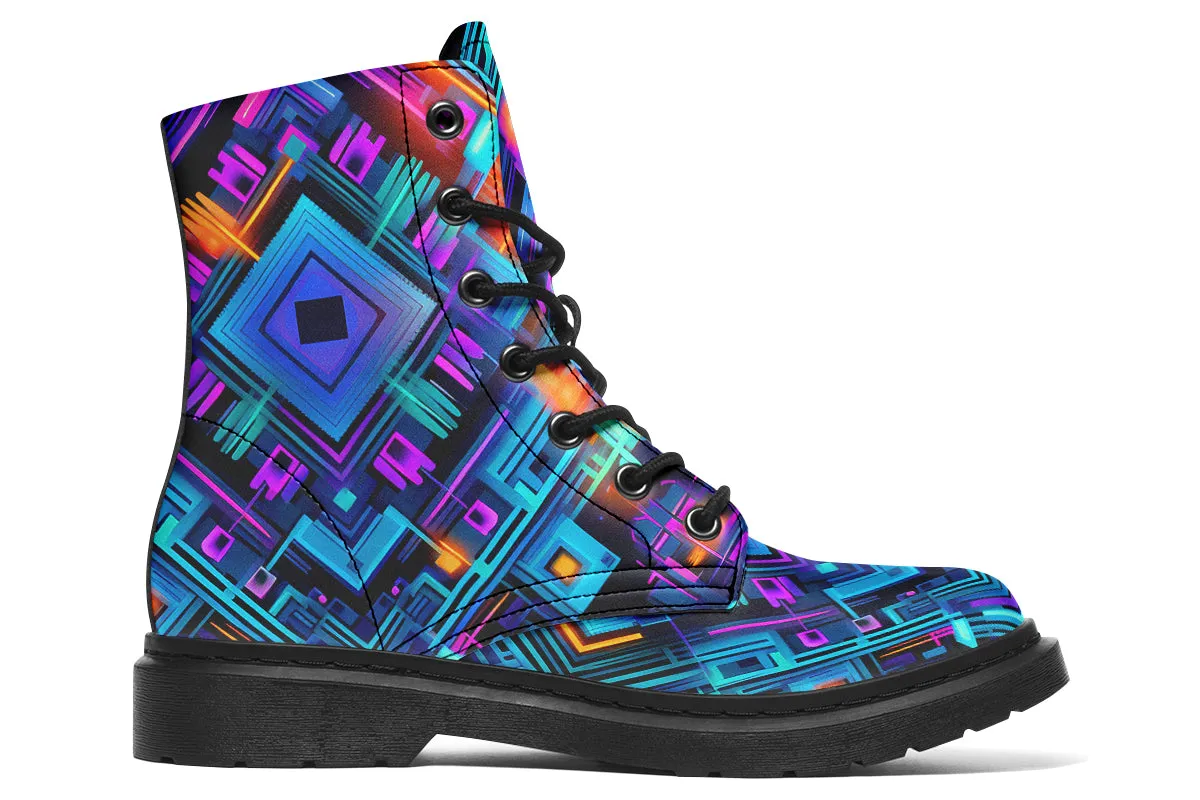 Cyan Convergence Combat Boots