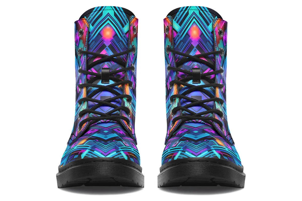 Cyan Convergence Combat Boots