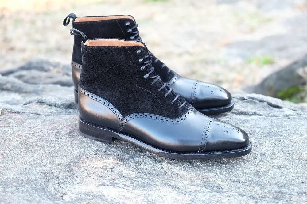 David - MTO - Black Calf / Black Suede - MGF Last - Double Leather Sole