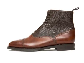 David - MTO - Walnut Museum Calf / Dark Brown Scotch Grain - LPB Last - City Rubber Sole