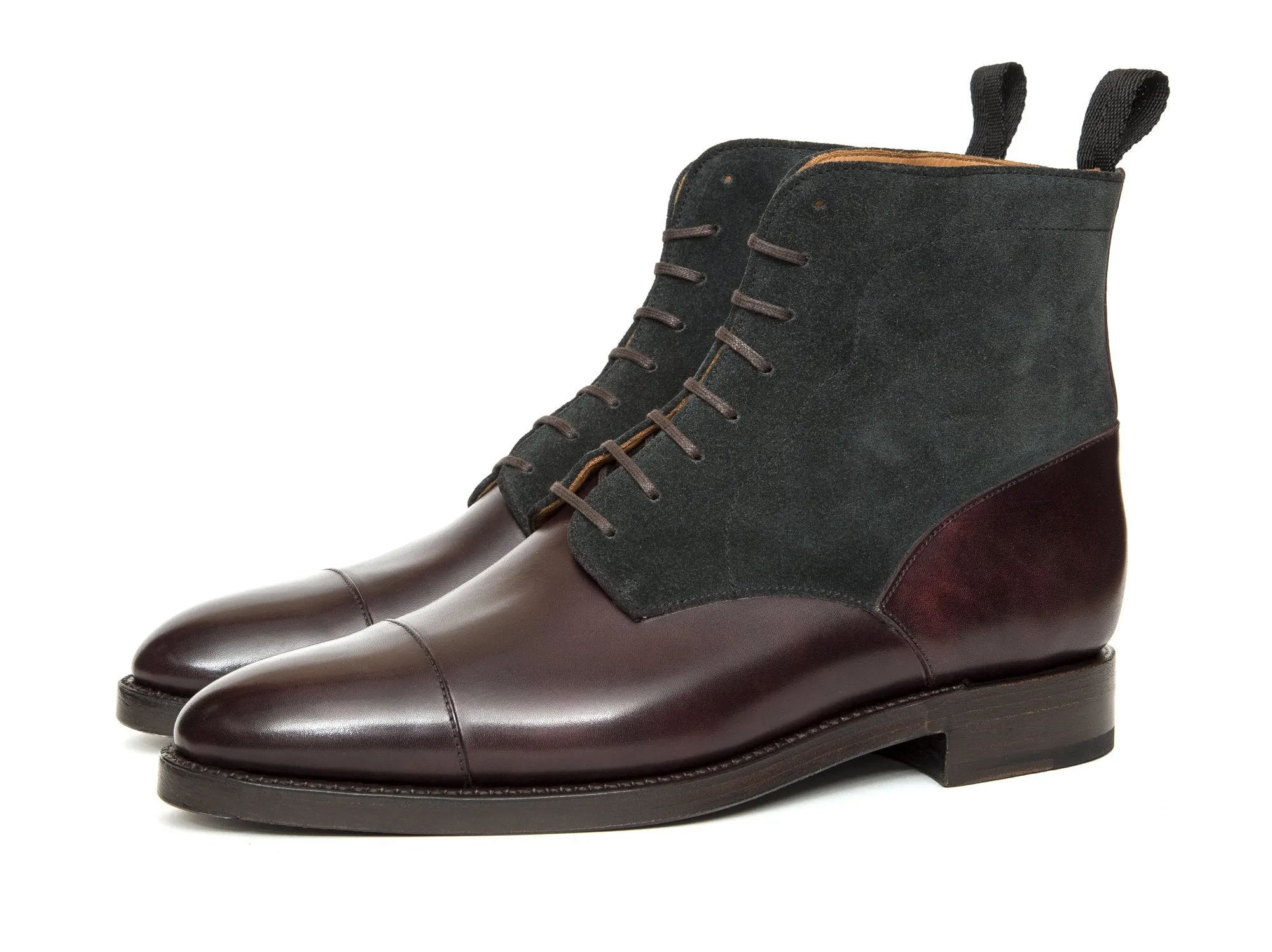 Delridge - MTO - Plum Museum Calf / Charcoal Suede- TMG Last - Double Leather Sole