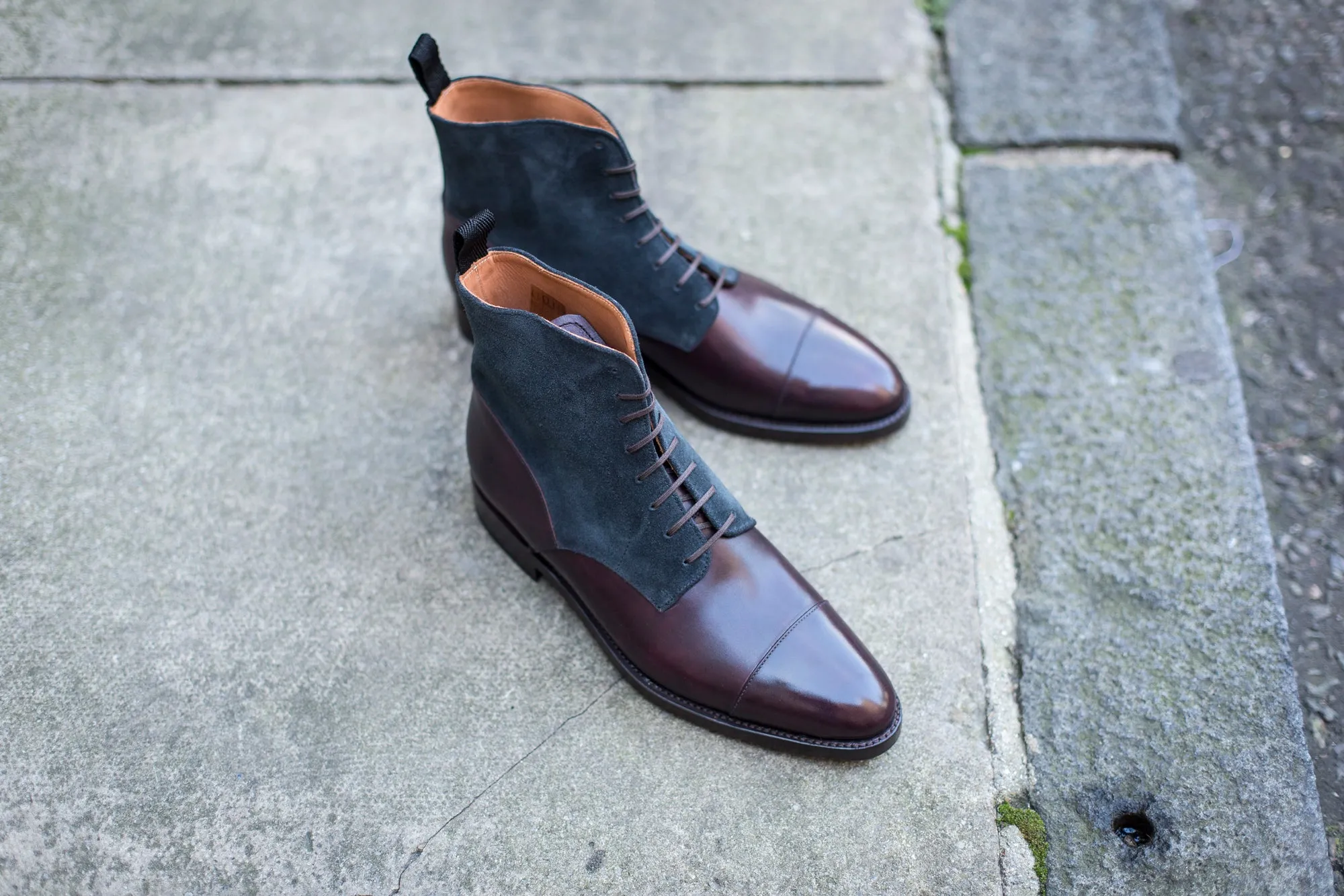 Delridge - MTO - Plum Museum Calf / Charcoal Suede- TMG Last - Double Leather Sole