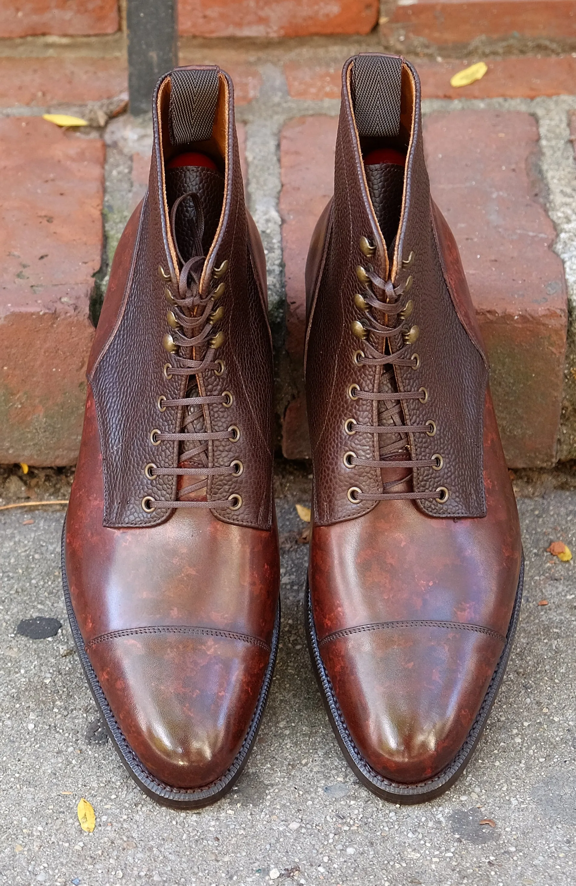 Delridge - MTO - Walnut Marble Patina / Dark Brown Scotch Grain - TMG Last - Double Leather Sole