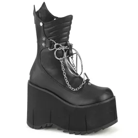 Demonia KERA-130 | Black Vegan Leather Ankle Boots