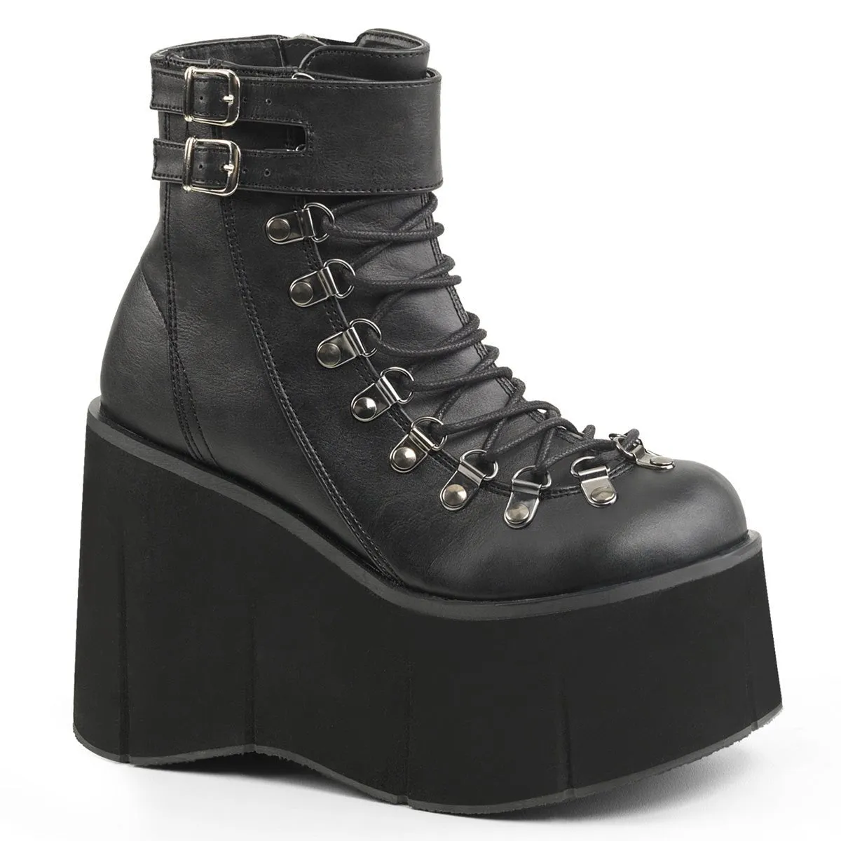 Demonia KERA-21 | Black Vegan Leather Ankle Boots