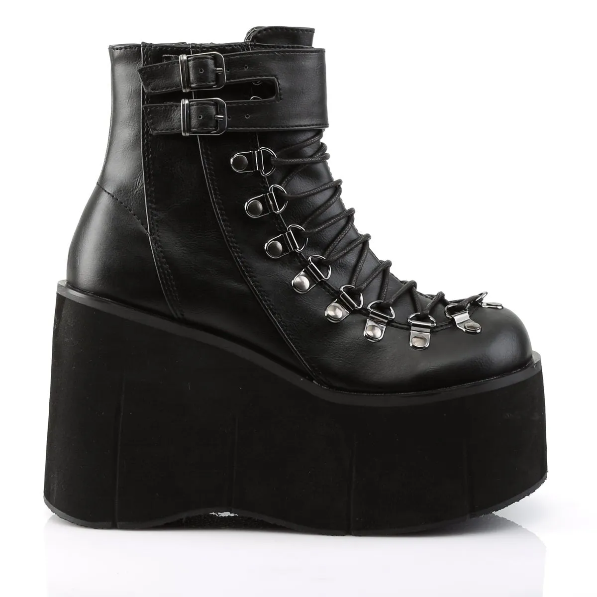 Demonia KERA-21 | Black Vegan Leather Ankle Boots