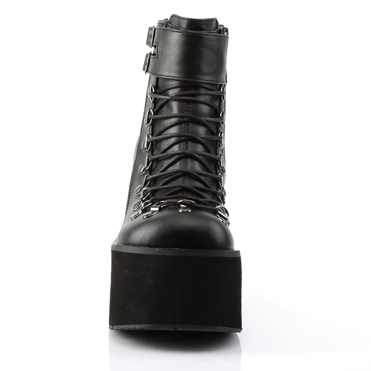 Demonia KERA-21 | Black Vegan Leather Ankle Boots