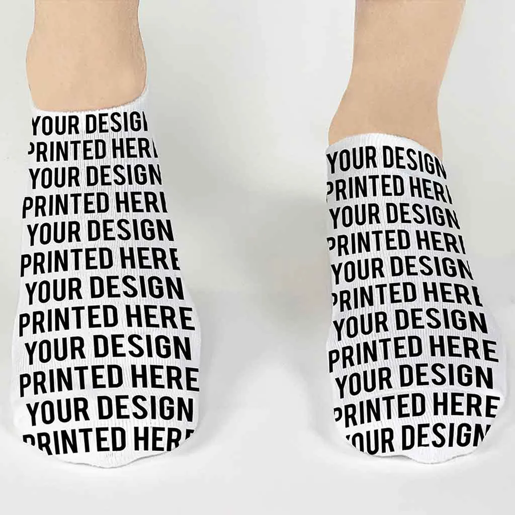 Design Your Own Custom FULL PRINT No-Show Socks - Large