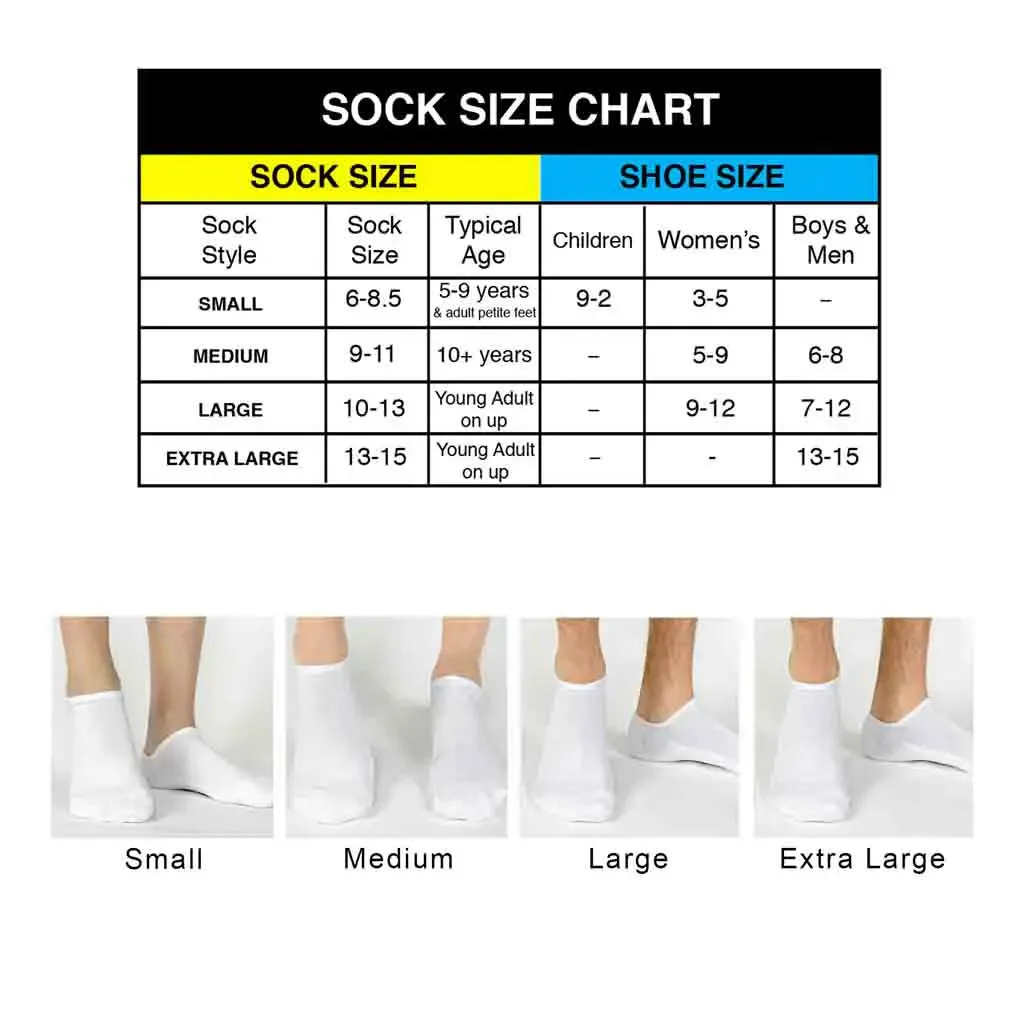 Design Your Own Custom FULL PRINT No-Show Socks - Large