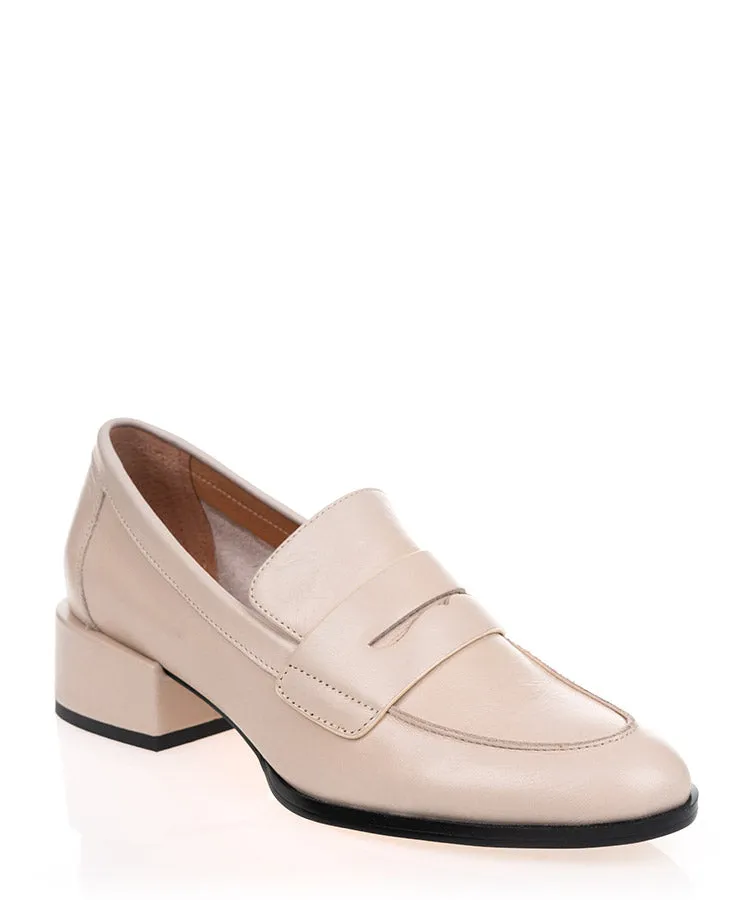 EOS Cass Ivory Leather Brogue Shoe