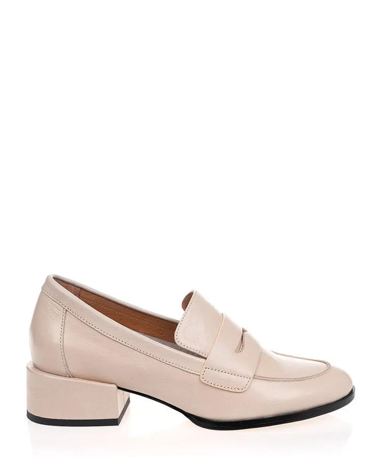 EOS Cass Ivory Leather Brogue Shoe