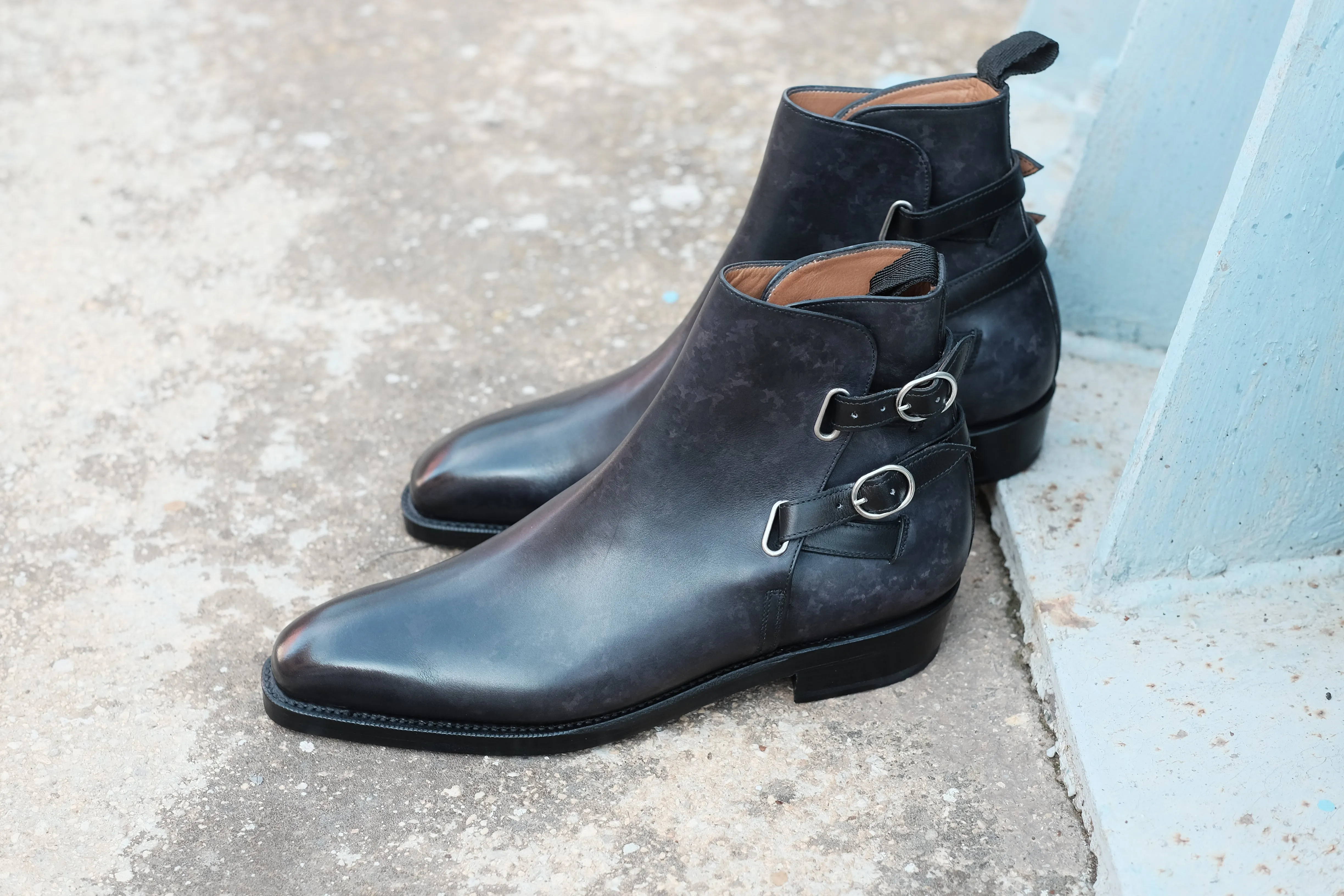 Genesee - MTO - Black Marble Patina - MGF Last - Double Leather Sole