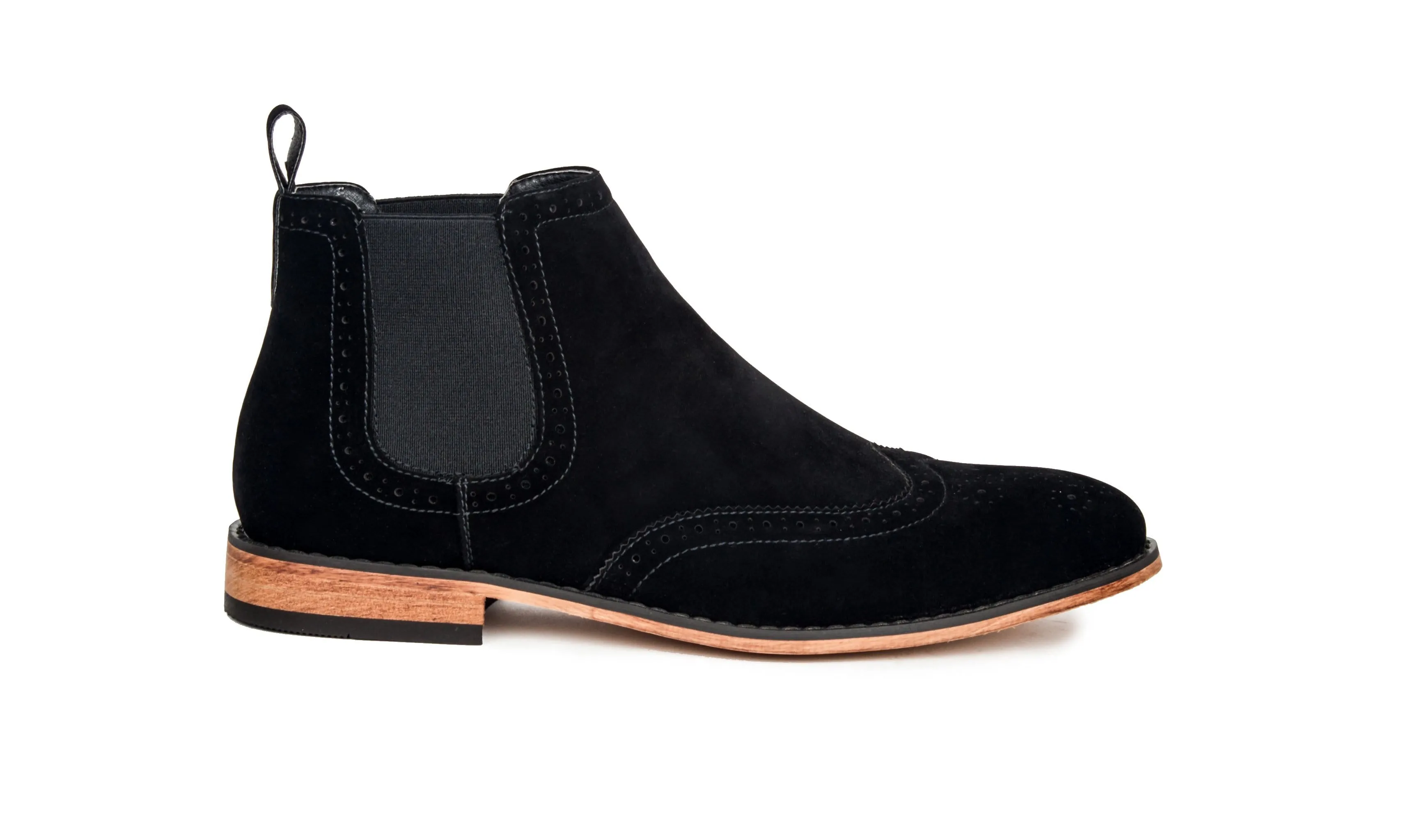 Gino Vitale Men's Wing Tip Chelsea Boots