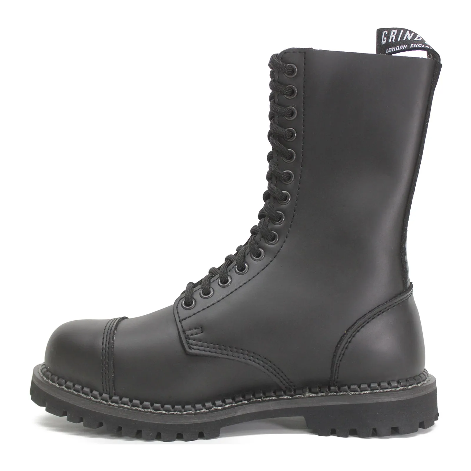 Herald 14 Eyelet Unisex Mid Calf Biker Boots