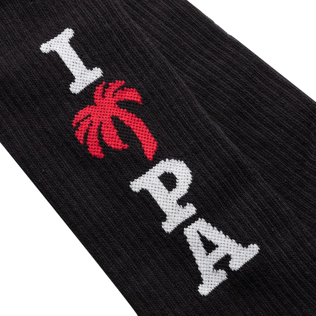 I Love Palm Angels Socks - Black/White