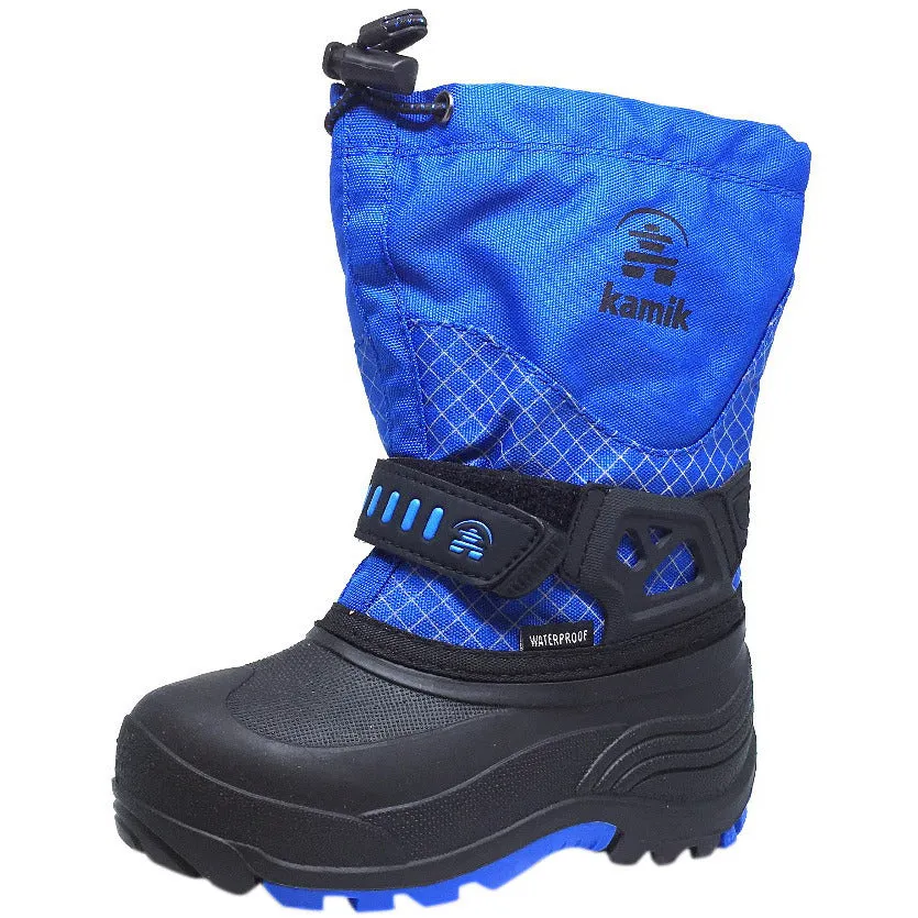 Kamik Dare Boy's Waterproof Weather Thick Durable -40 degree F Snow Boots, Blue/Black