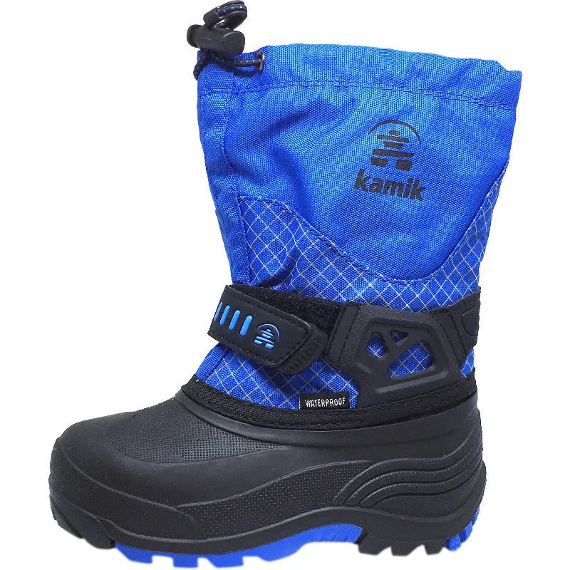 Kamik Dare Boy's Waterproof Weather Thick Durable -40 degree F Snow Boots, Blue/Black