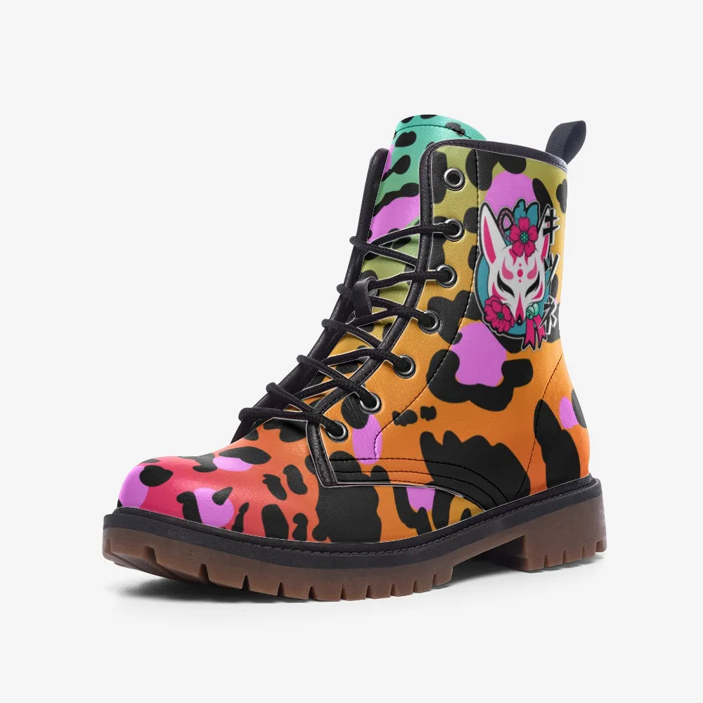 Kitsune Orange Leopard Men Boots