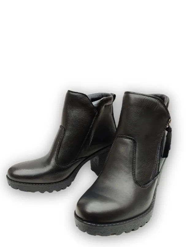 Ladies IGI & Co Boot Black Leather Chunky Zip 4661700 sale