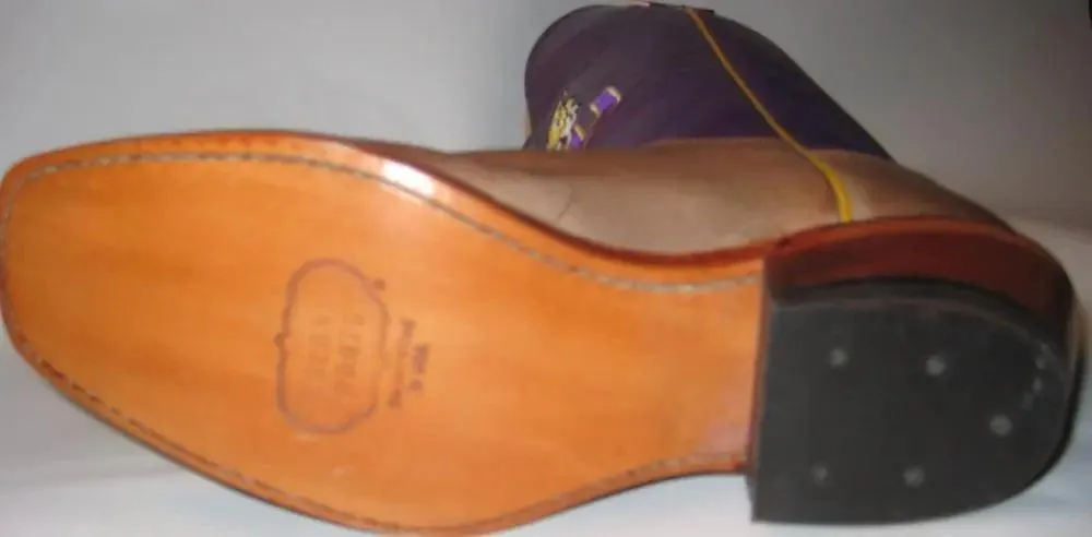 LSU Women's Cowboy Boot with Purple Shaft By Nocona LDLSU22