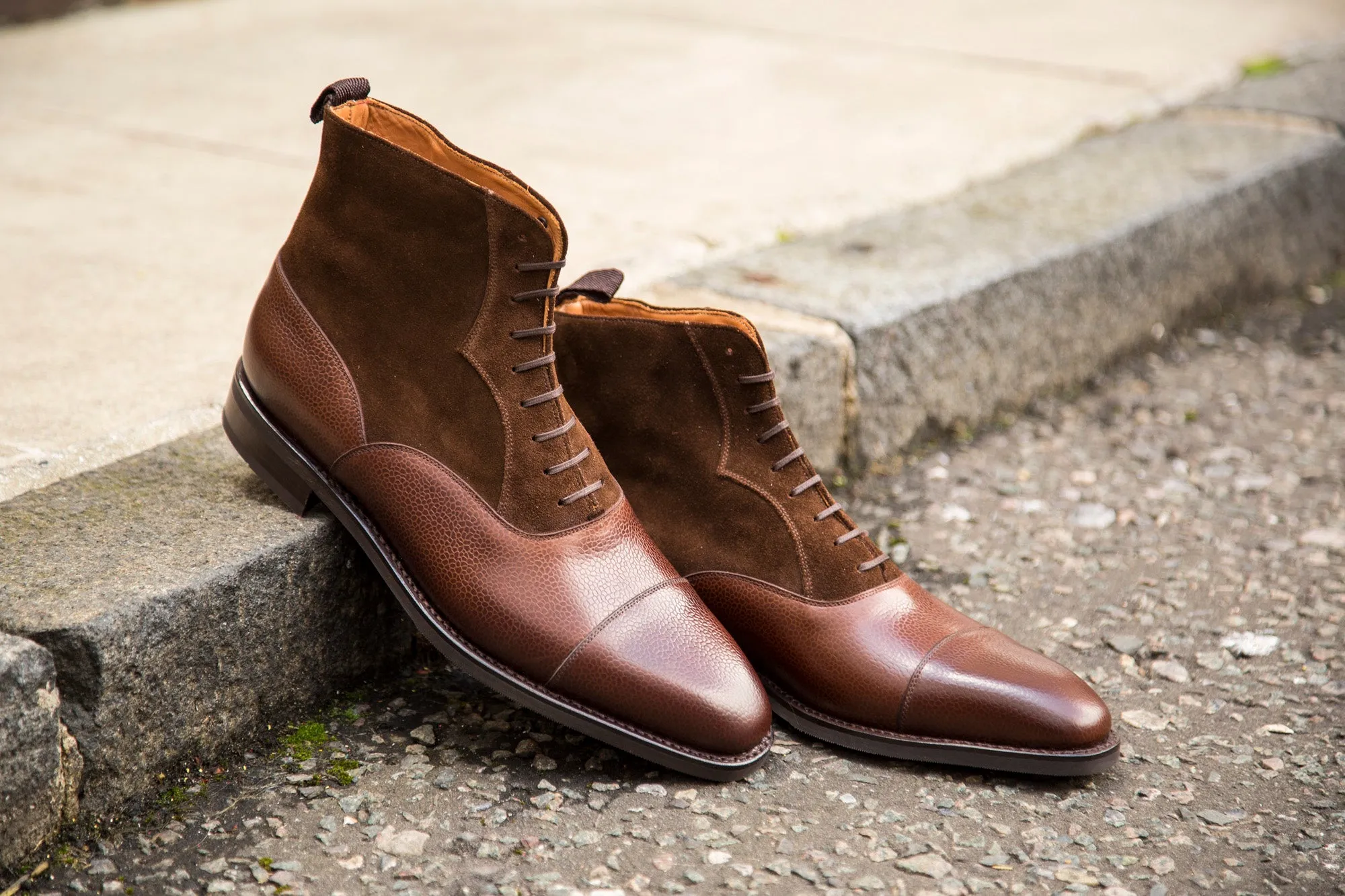 Meadowbrook - MTO - Brown Soft Grain / Dark Brown Suede - LPB Last - City Rubber Sole