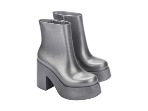 Melissa Nubia II AD Glitter Silver High Top Ankle Boots