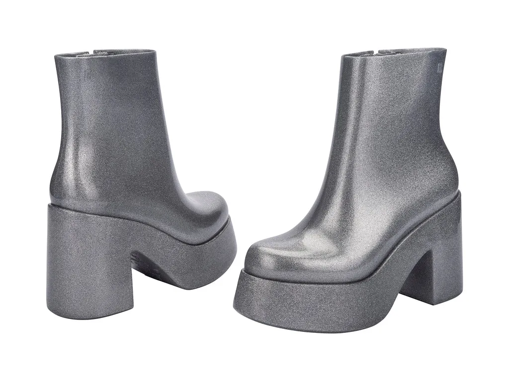 Melissa Nubia II AD Glitter Silver High Top Ankle Boots