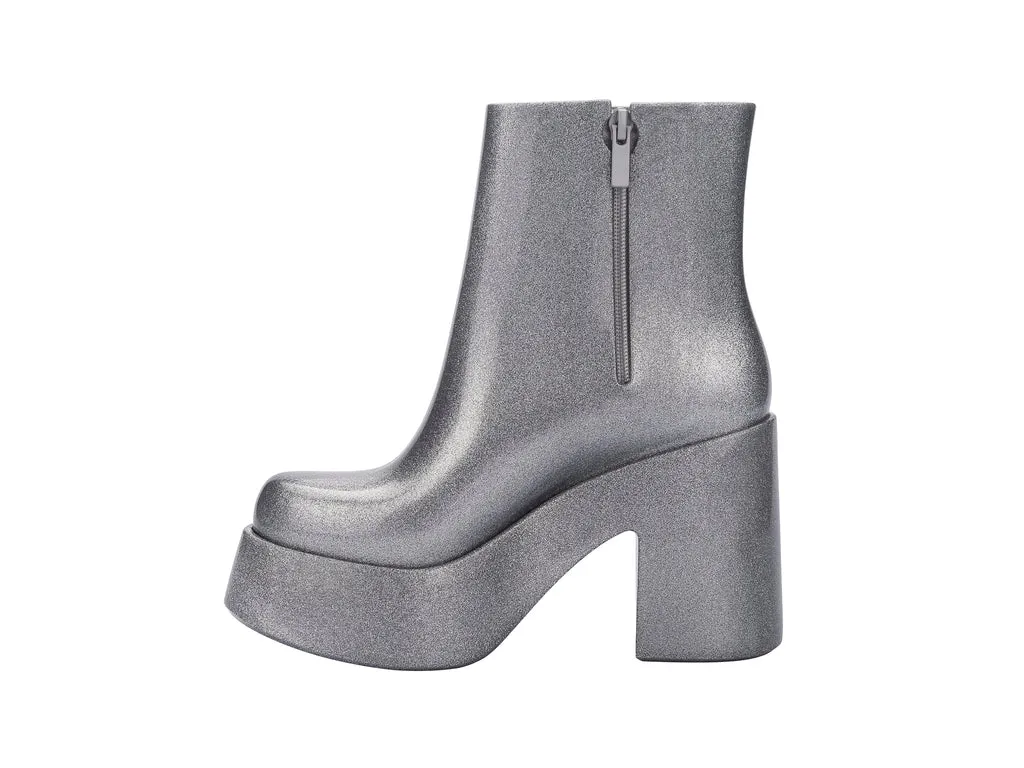 Melissa Nubia II AD Glitter Silver High Top Ankle Boots