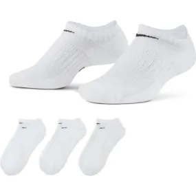 NIKE EVERYDAY CUSHIONED TRAINING WHITE NO-SHOW SOCKS (3 PAIRS)