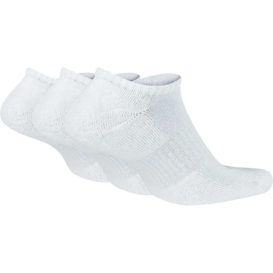 NIKE EVERYDAY CUSHIONED TRAINING WHITE NO-SHOW SOCKS (3 PAIRS)