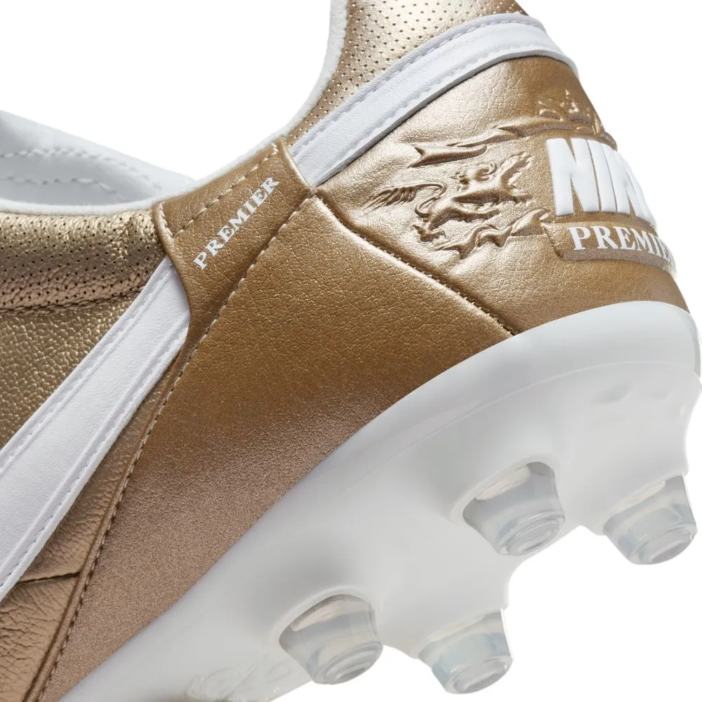 Nike Premier III FG Football Boots (Metallic Gold/White)