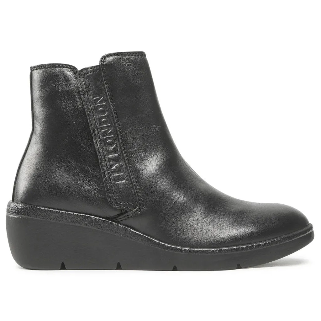 Nula550Fly Leather Women's Wedge Heel Zip Up Ankle Boots