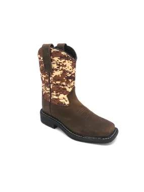 'Old West' Children's Western Square Toe - Digital Camo