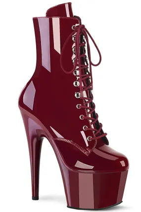 Pleaser USA Adore-1020 7inch Pleaser Boots - Patent Burgundy