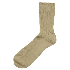 RoToTo - Washi / Recycled Cotton Rib Crew Socks - Beige