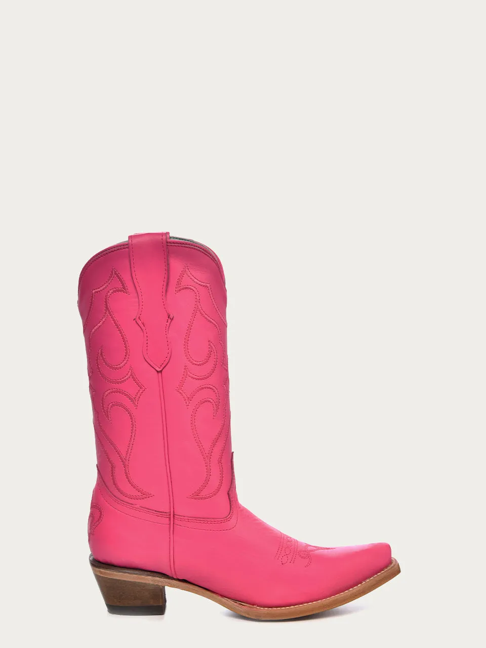 T0148 - TEEN'S EMBROIDERY FUCHSIA SNIP TOE COWBOY BOOT