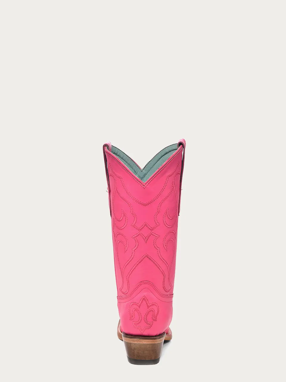 T0148 - TEEN'S EMBROIDERY FUCHSIA SNIP TOE COWBOY BOOT