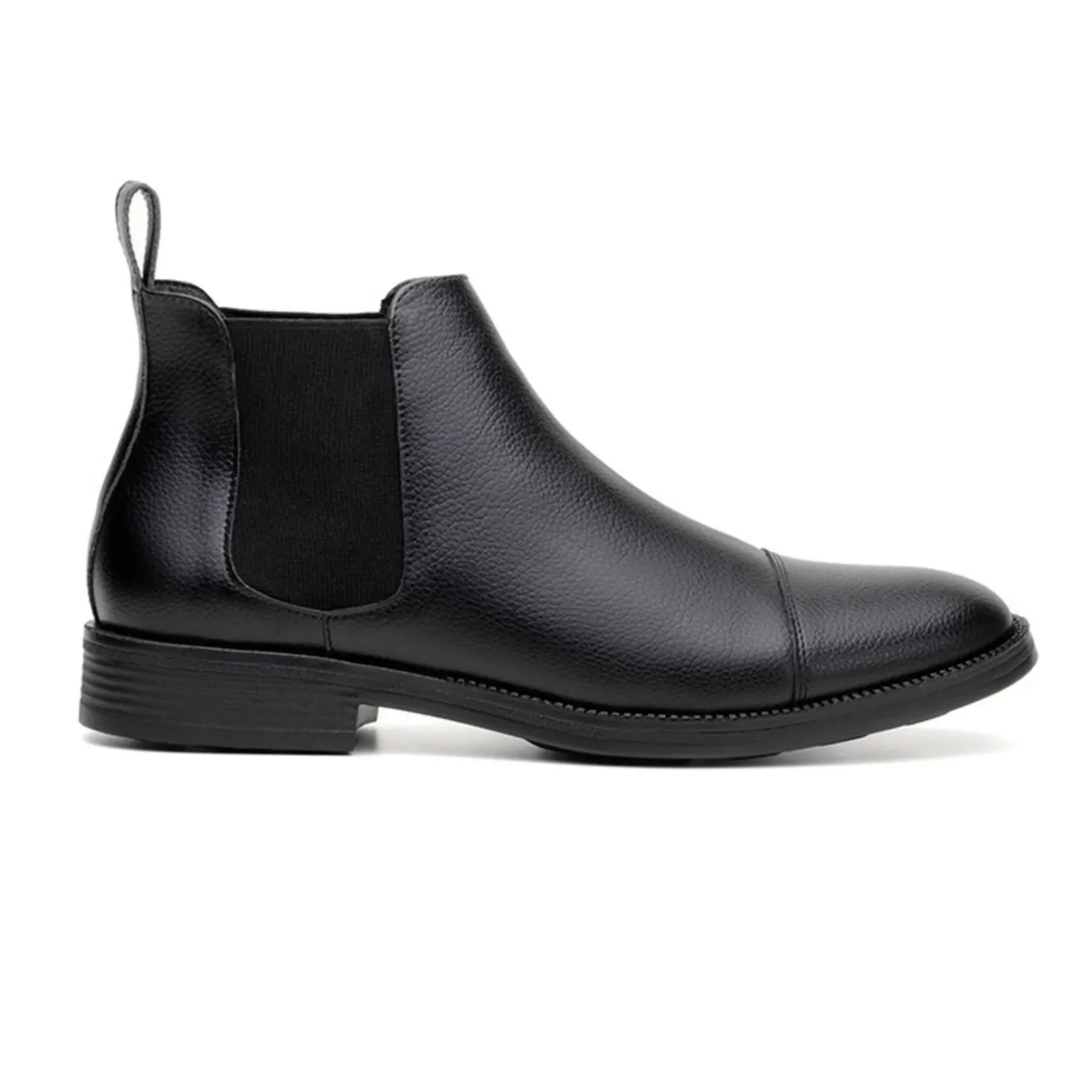 Black Classic Vegan Leather Chelsea Boot by Vincente Verde