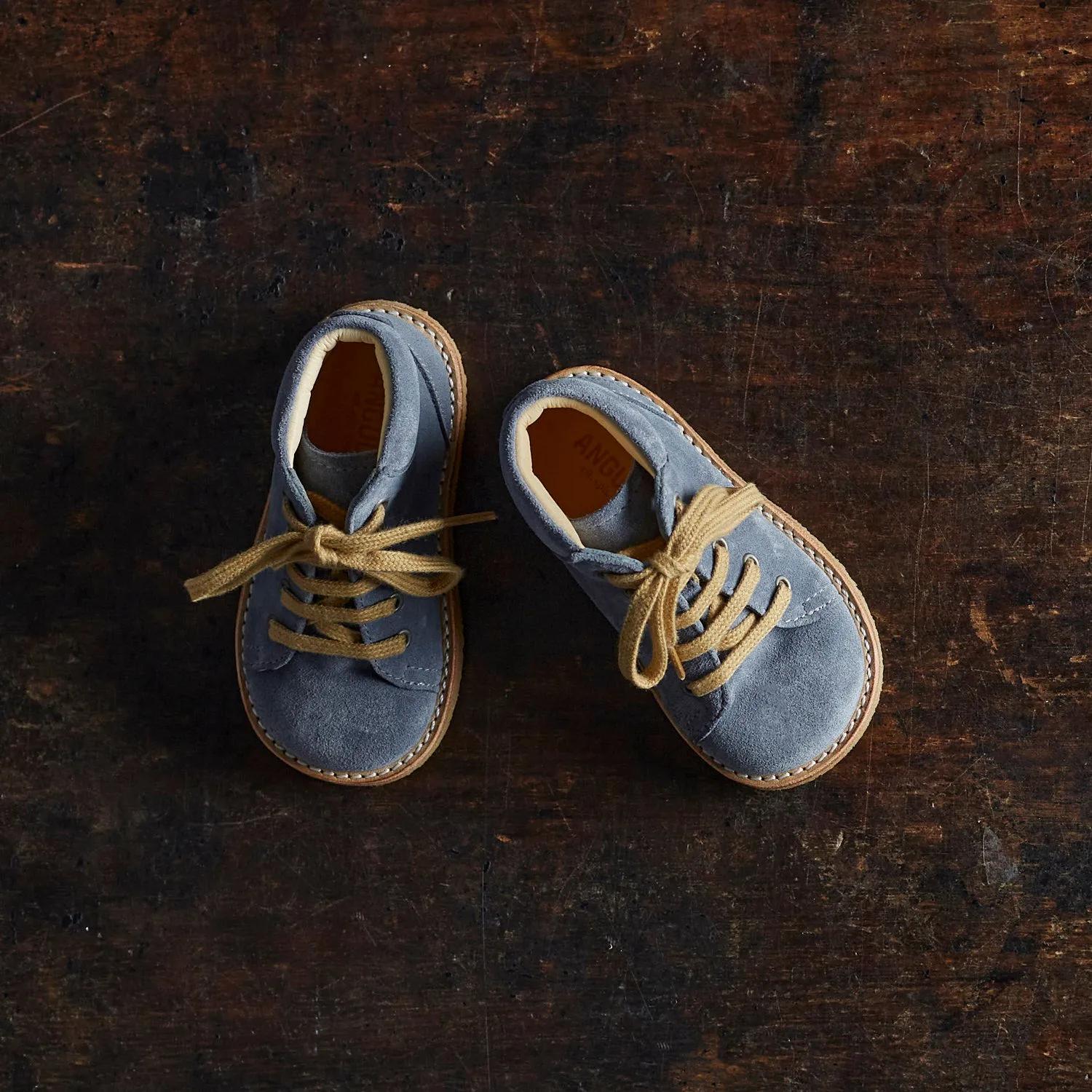 Toddler Suede Lace Up Boots - Blue Fog