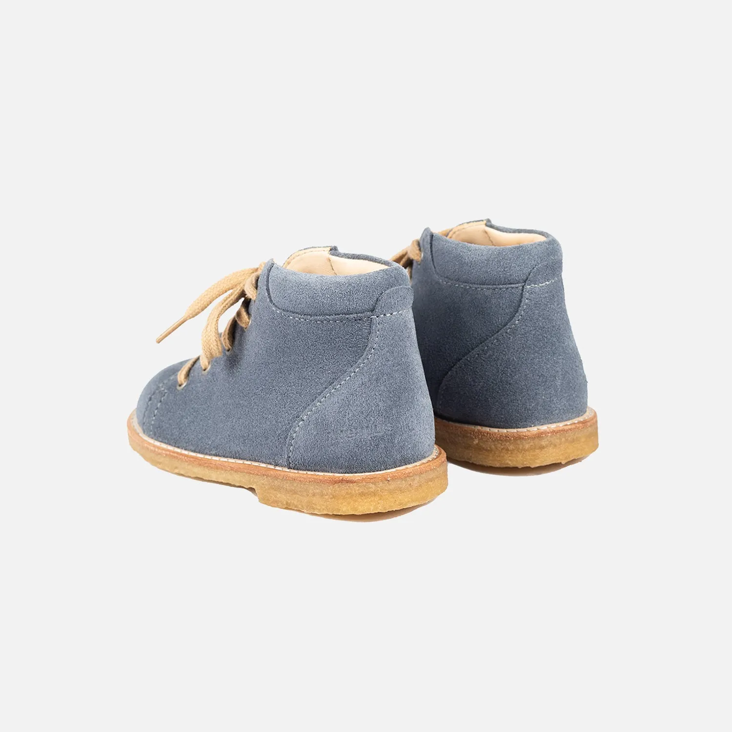 Toddler Suede Lace Up Boots - Blue Fog